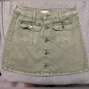 Altar’d state green jean skirt